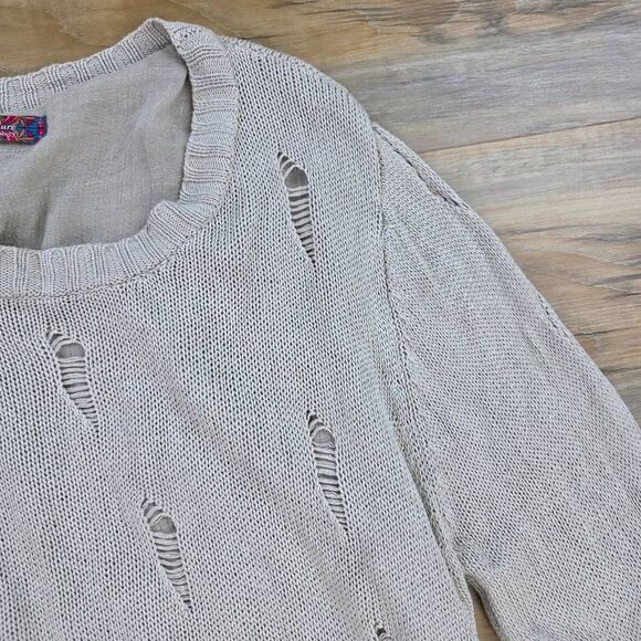 🍑Selfie Couture by Trendology Tan Asymmetric Sweater Small - Picture 6 of 12